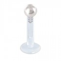 Piercing Labret Fausse Boule Perle Tige Bioflex