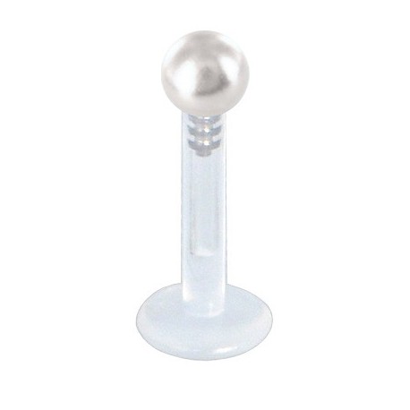 Piercing Labret Fausse Boule Perle Tige Bioflex