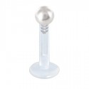 Labret fausse boule perle tige bioflex