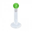 Piercing Labret Boule Cristal Recouverte de Résine Tige Bioflex