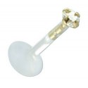 Piercing Labret Cristal Rond Serti en Plaqué OR 750/000