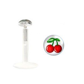 Piercing Labret Bioflex Motif Cerise