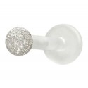 Piercing Labret Boule Strass Argent 925 Tige Bioflex