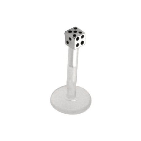 Piercing Labret Petit Dé Argent 925 Tige Bioflex