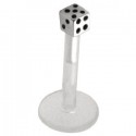 Labret petit dé argent 925 tige bioflex