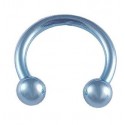 Piercing Labret Anneau Fer à Cheval Boule Bleue Titane G23