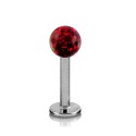 Piercing Labret Titane G23 Boule Cristal Recouverte de Résine