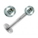 Labret titane G23 fausse boule perle foncé