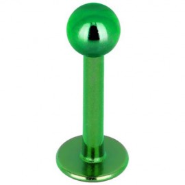 Piercing Labret Titane G23 Boule Verte