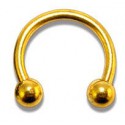 Labret anneau fer à cheval boule doré anodisé