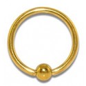Piercing Labret Anneau Boule Doré Anodisé