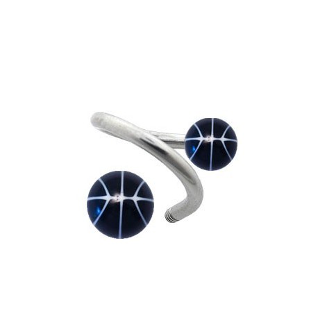 Piercing Labret Anneau Aicer Spiral Boule Rayé