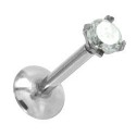 Piercing Labret Acier Cristal Serti Rond