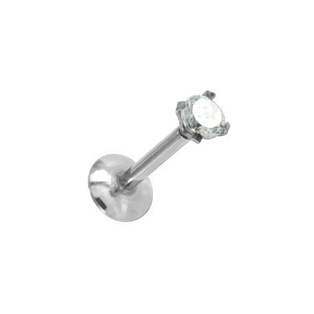 Piercing Labret Acier Cristal Serti Rond