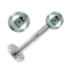 Piercing Labret Acier Fausse Boule Perle Foncé