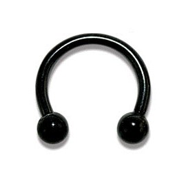 Piercing Fer à Cheval Boule Noire Anodisé Diamètre 8mm