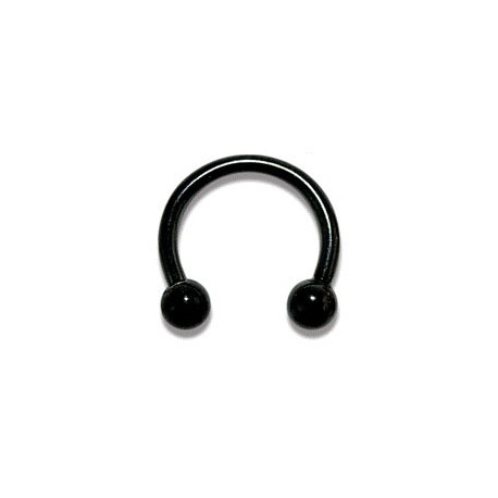Piercing Fer à Cheval Boule Noire Anodisé Diamètre 8mm