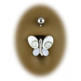 Nombril pierre papillon de sainte lucy argent 925