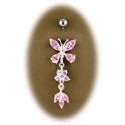 Piercing Nombril Papillon Pendant Argent 925