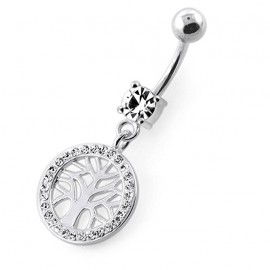 Nombril Arbre de Vie Cristal Argent 925