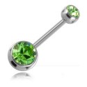 Piercing Nombril Boule Cristal Acier + Boule du Dessus