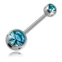 Piercing Nombril Boule Cristal Acier + Boule du Dessus