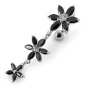 Piercing Nombril Inversé 3 Fleurs Pendantes Argent 925