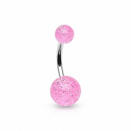 Piercing Nombril Boule Cristal Acier + Boule du Dessus