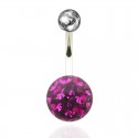 Nombril boule cristal recouverte de resine + boule du dessus