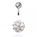Nombril boule cristal recouverte de resine + boule du dessus