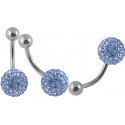 Piercing Nombril Titane G23 Boule Cristal 