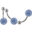 Piercing Nombril Titane G23 Boule Cristal 