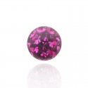 Piercing Nombril Titane G23 Boule Cristal Recouverte de Resine + Boule du Dessus