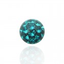 Piercing Nombril Titane G23 Boule Cristal Recouverte de Resine + Boule du Dessus