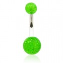 Piercing Nombril Boule Cristal Acier + Boule du Dessus