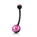 Piercing Nombril Cristal Femme Enceinte Bioflex Noir