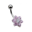 Nombril petite fleur argent 925