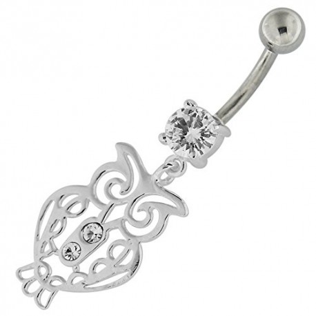 Nombril chouette argent 925