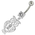 Nombril chouette avec diamant argent 925