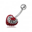 Nombril titane G23 coeur cristal spirale