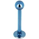 Labret acier boule bleue