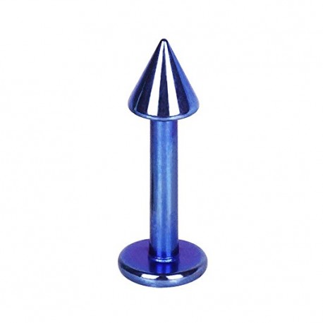 Labret acier boule bleu foncé