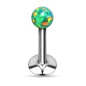 Labret acier boule opale