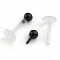 Labret Boule Noire Anodisé Tige Bioflex