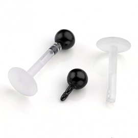 Labret boule noire anodisé tige bioflex