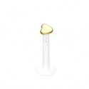 Labret coeur doré anodisé tige bioflex