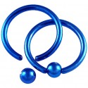 Labret anneau acier chirurgical bleu