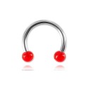 Labret anneau acier spiral boule