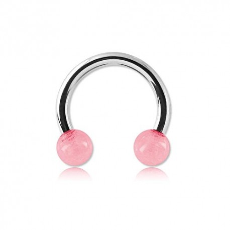 Labret anneau acier spiral boule