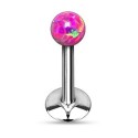 Labret acier boule opale